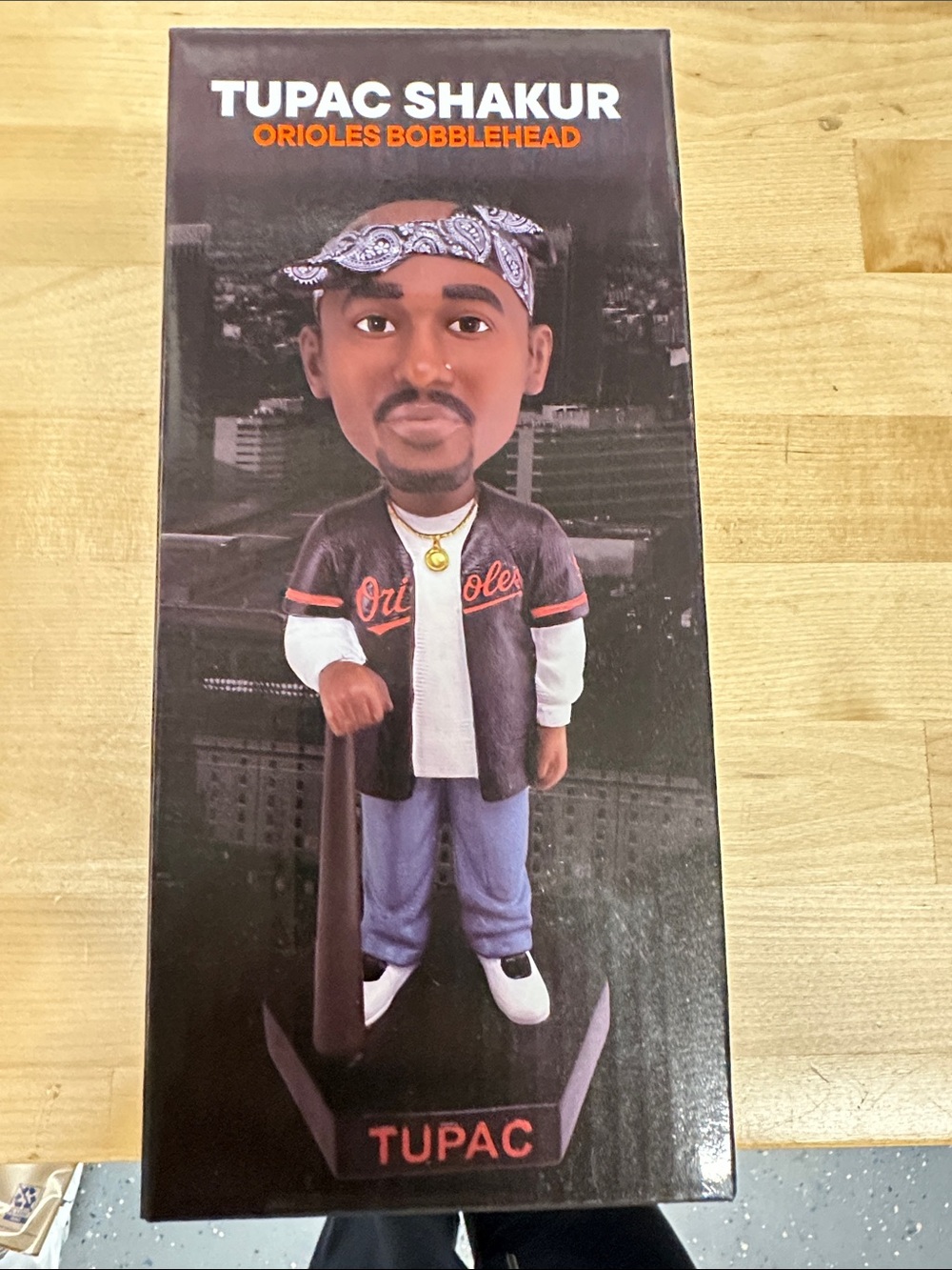 Tupac Shakur Orioles Bobblehead - Black, White, Orange, Purple